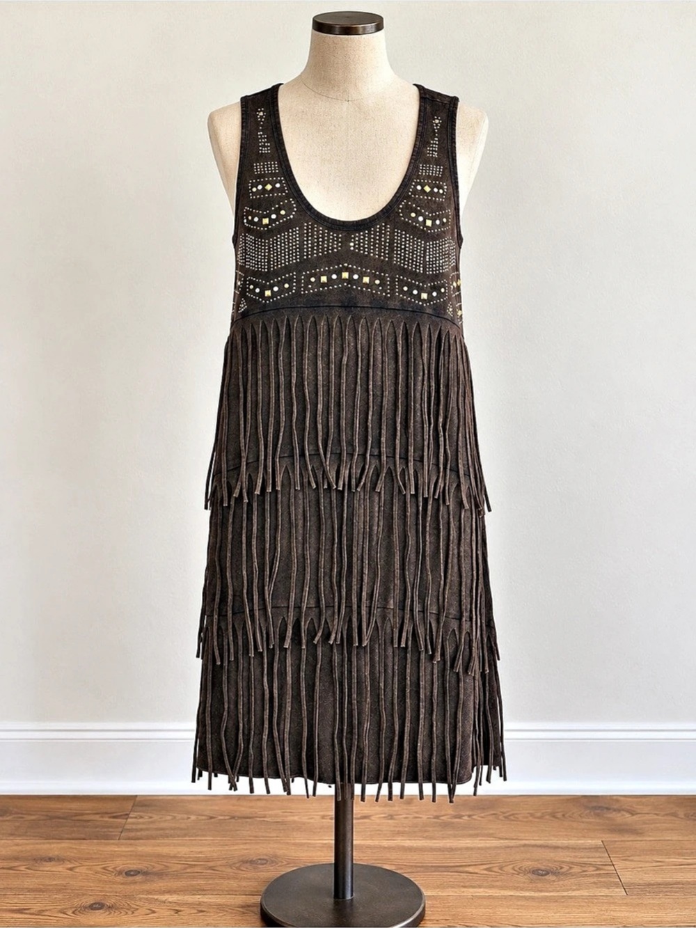 Wrangler Black Fringe Mini Dress
